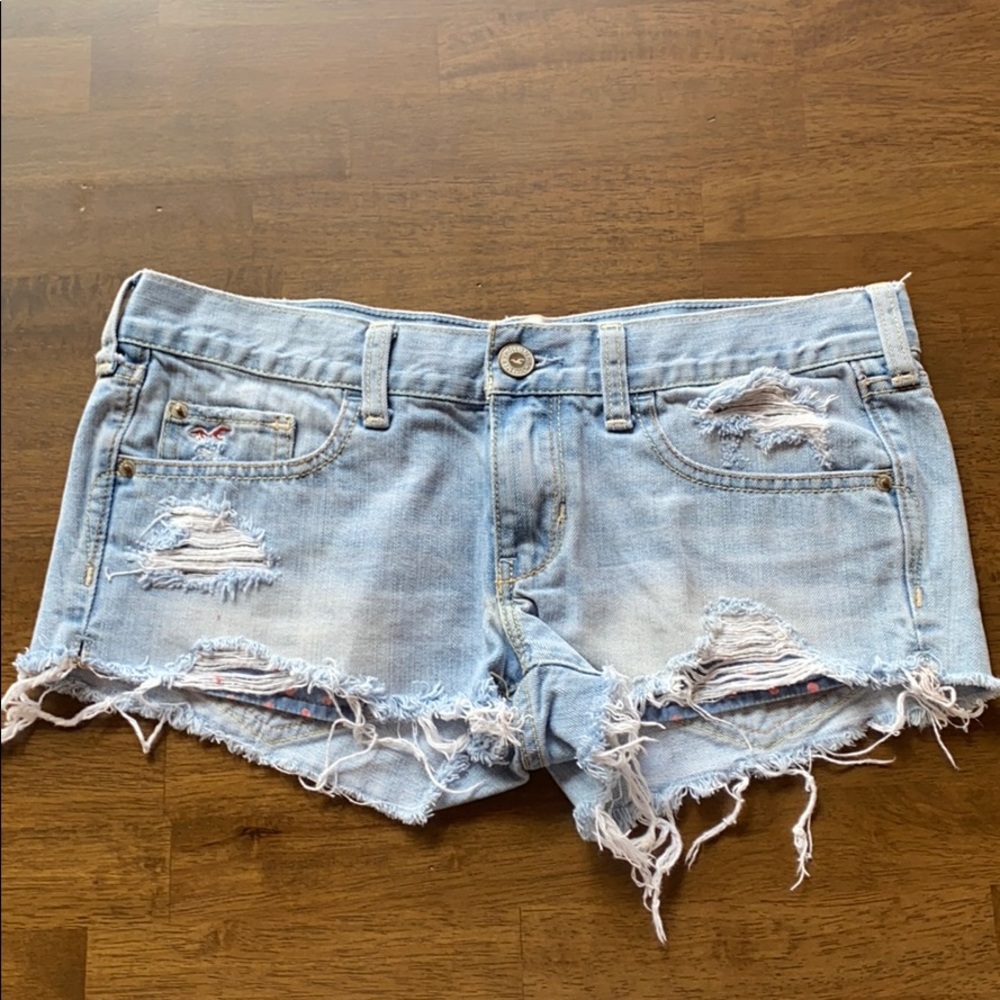 Low rise jean shorts